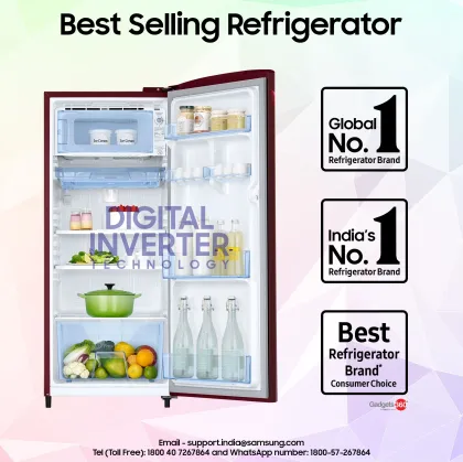 Samsung RR24H2723RZ 223 L 3 Star Single Door Refrigerator