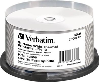 Verbatim Blu-Ray Recordable Spindle 25GB (Pack of 25)