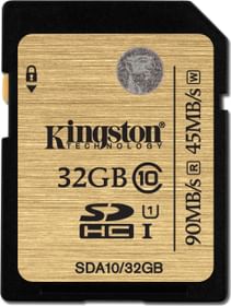 Kingston SDHC 32GB Class 10 Up to 90MB/s Read and 45MB/s Write