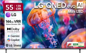 LG evo AI QNED82 55 inch Ultra HD 4K Smart Mini LED TV (55QNED82BLA)