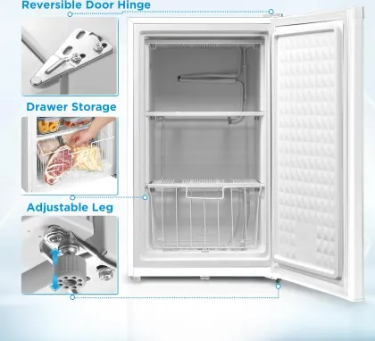 Midea WHS-109FW1 3 Cu Ft Single Door Upright Freezer