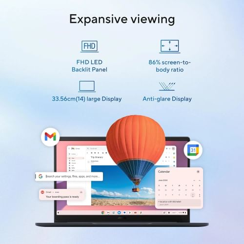 Asus Chromebook CX1405CKA-S60394 Laptop (Intel Celeron N4500/ 8GB/ 128GB SSD/ Chrome OS)