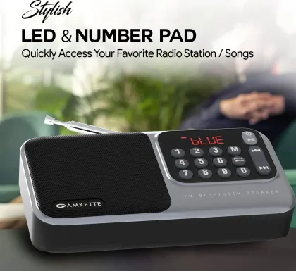 Amkette Pocket Mate FM Radio with Bluetooth Speaker