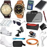 Men's 2 Analog Wrist Watches & Accessories (20 Pcs)