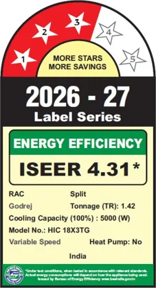 Godrej HIC 18X3TG GA IOT4D 1.42 Ton 3 Star 2026 Inverter Split AC