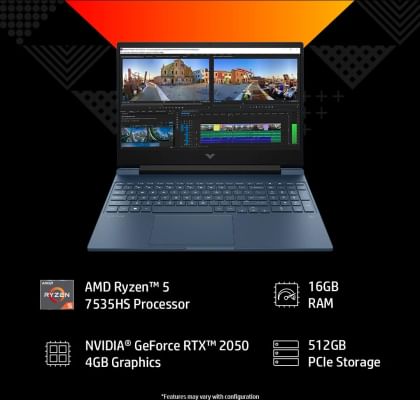 HP Victus 15-fb1017AX Gaming Laptop (AMD Ryzen 5 7535HS/ 16GB/ 512GB SSD/ Win11/ 4GB Graph)
