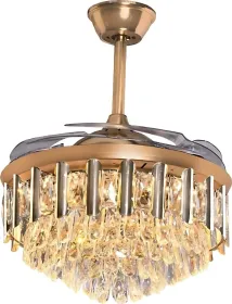 Hans Lightings Luxa Nocturne Gold HNSLF1508B1 48 inch 3 Blade Chandelier Ceiling Fan