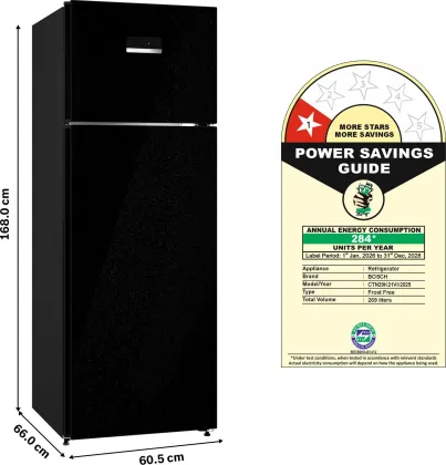 Bosch CTN29K21VI 269 L 1 Star Double Door Refrigerator