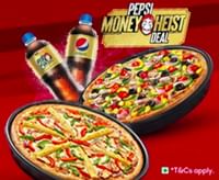 Money Heist Deal: Get 2 Medium Pizzas at Rs. 599 with 2 Pepsi Free