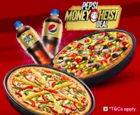 Money Heist Deal: Get 2 Medium Pizzas at Rs. 599 with 2 Pepsi Free