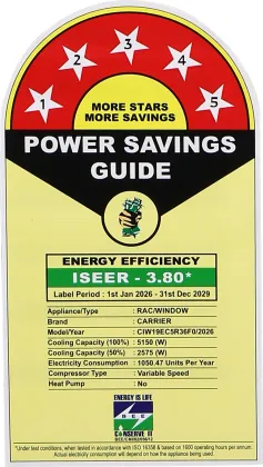 Carrier CIW19EC5R36F0 1.5 Ton 5 Star 2026 Inverter Window AC