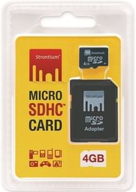 Strontium Memory Card 4GB MicroSD with Adaptor