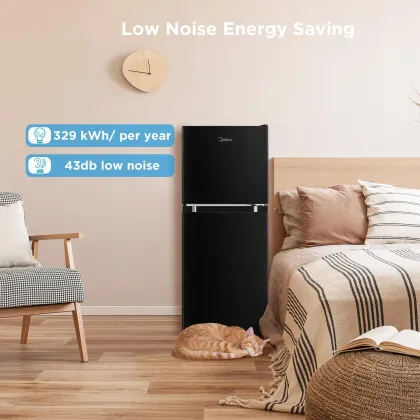 Midea MERM45S3ABB 4.5 Cu Ft Double Door Refrigerator