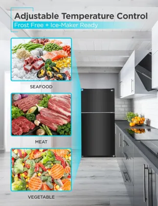 BLACK+DECKER BR2400JB 24 Cu Ft Double Door Refrigerator