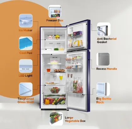 Haier HEF-252EVG-P 240 L 2 Star Double Door Refrigerator