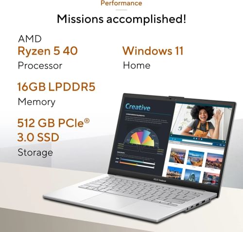 Asus Vivobook Go 14 2026 E1404FA-EB1226WS Laptop (AMD Ryzen 5 40/ 16GB/ 512GB SSD/ Win11 Home)