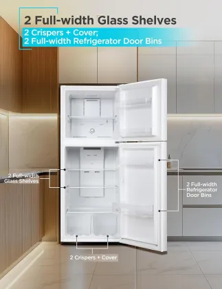 BLACK+DECKER BR1210HW 12.1 Cu Ft Double Door Refrigerator