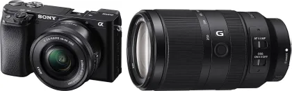Sony Alpha 6100L 24.2MP Mirrorless Digital Camera with 16-50mm Power Zoom Lens & Sony E 70-350mm F/4.5-6.3 Lens
