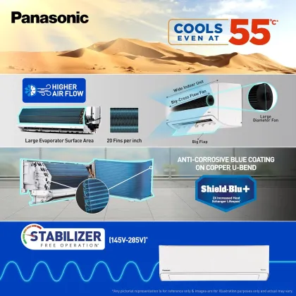 Panasonic CS/CU-EZ18BKYF 1.5 Ton 3 Star 2025 Inverter Split AC