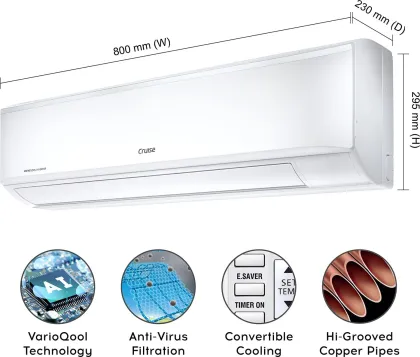 Cruise CWCVBL-VQ1W123 1 Ton 3 Star 2024 Inverter Split AC