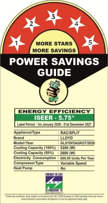 Lloyd Stellar Classic GLS19V5AGKGT 1.5 Ton 5 Star 2026 Inverter Split AC