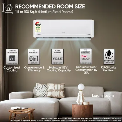 LG AS-Q19MNXE 1.5 Ton 3 Star 2026 Inverter Split AC