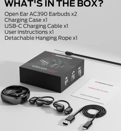 Monster Open Ear AC390 True Wireless Earbuds