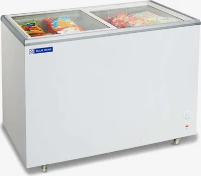 Blue Star GT500AG 502 L Flat Glass Top Double Door Deep Freezer