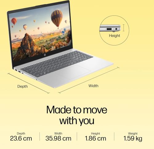 HP 15-fc0389AU Laptop (AMD Ryzen 5 7530U/ 16GB/ 512GB SSD/ Win11 Home)