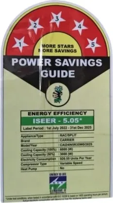 Carrier CAI24IN5R35W0 2 Ton 5 Star 2025 Inverter Split AC