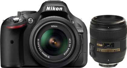 Nikon D5200 (with AF-S 18 - 55 mm VR Kit + AF-S NIKKOR 50 mm F/1.8G Le DSLR Camera)