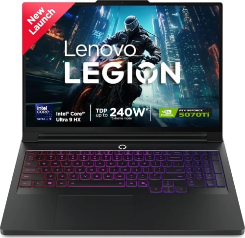 Lenovo Legion Pro 7 2025 16IAX10H 83F500D7IN AI Gaming Laptop (Intel Core Ultra 9 275HX / 32GB/ 1TB SSD/ Win11/ 12GB RTX5070Ti)