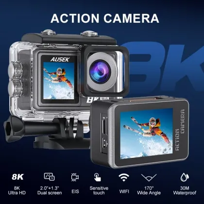 AUSEK 8K Pro 50MP  Action Camera