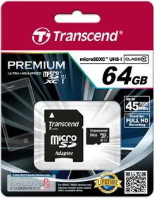 Transcend Memory Card MicroSDHC 64GB (Class 10)