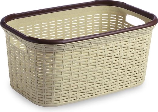 All Time Plastics Rattan Plastic Open Storage Bin 27 Litres Smartprix