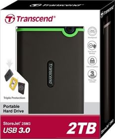 Transcend TS2TSJ25A3K 2TB Wired External Hard Drive (External Power Required)