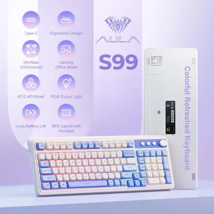 Aula S99 Tri-Mode Gaming Keyboard - image 3