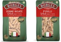 Borges Whole Wheat Penne Pasta, 500g and Borges Whole Wheat Fusilli Pasta, 500g