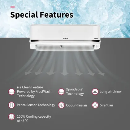 Hitachi 5500STXL RAS.V522PCBISH1 2 Ton 5 Star 2025 Inverter Split AC