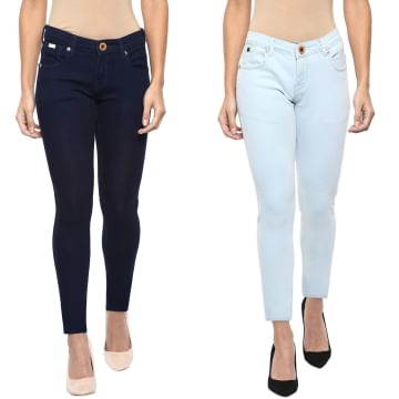 Urban Navy Womens's Skinny Fit Stretchable Jeans Pack of 2 Combo