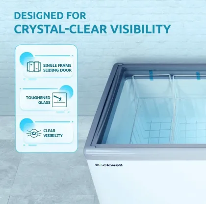 Rockwell SFR450GTS 415 L Double Glass Door Deep Freezer