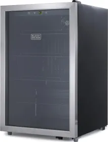 BLACK+DECKER BDB44LS 4.4 Cu Ft Single Glass Door Mini Refrigerator