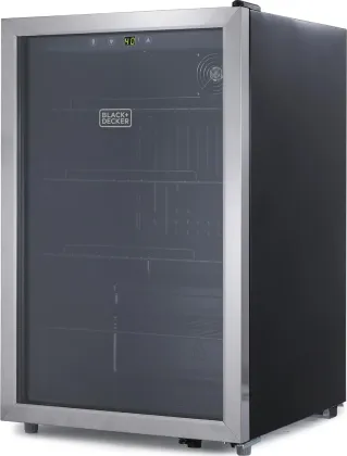 BLACK+DECKER BDB44LS 4.4 Cu Ft Single Glass Door Mini Refrigerator