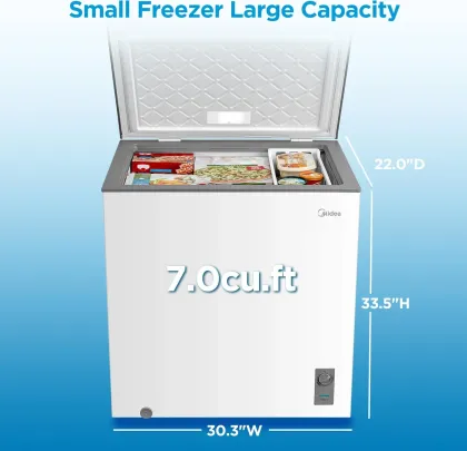 Midea MERC07C4BAWW 7 Cu Ft Single Door Chest Freezer