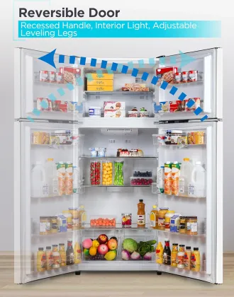 BLACK+DECKER BR1460HW 14.6 Cu Ft Double Door Refrigerator