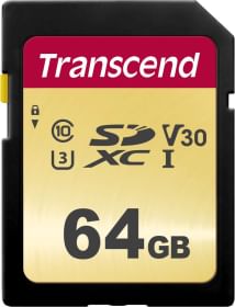 Transcend 500S 64GB SDXC UHS-I U3 Memory Card