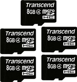 Transcend Pack Of 5 - Transcend 8 Gb Micro Sdhc Memory Card Class 4