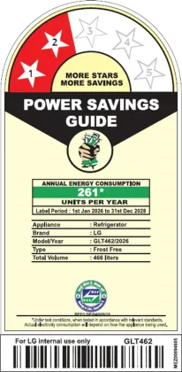 LG GLT4626TMES 466 L 2 Star Double Door Refrigerator
