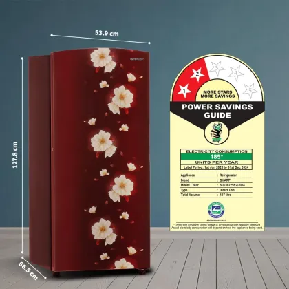 Sharp SJ-DF225N2-PRF 197 L 2 Star Single Door Refrigerator