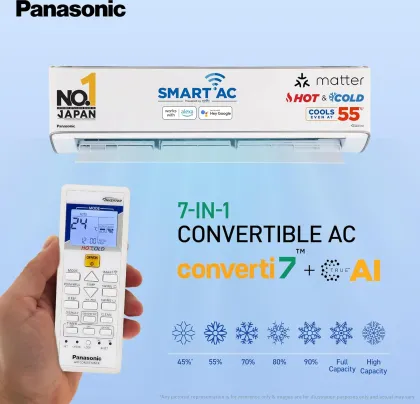 Panasonic CS/CU-EZ18BKYXFM 1.5 Ton 3 Star 2025 Inverter Split AC